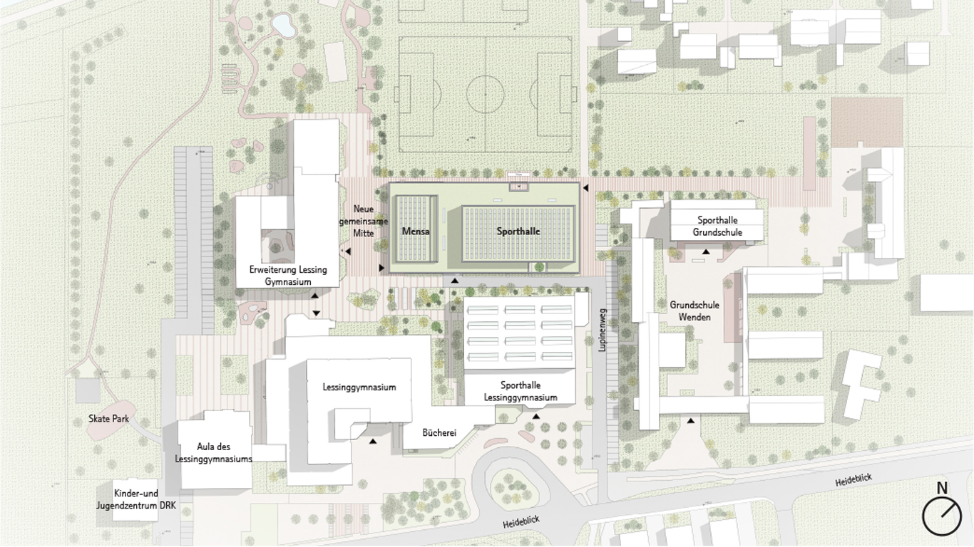NEUBAU ZWEI-FACH-SPORTHALLE UND MENSA