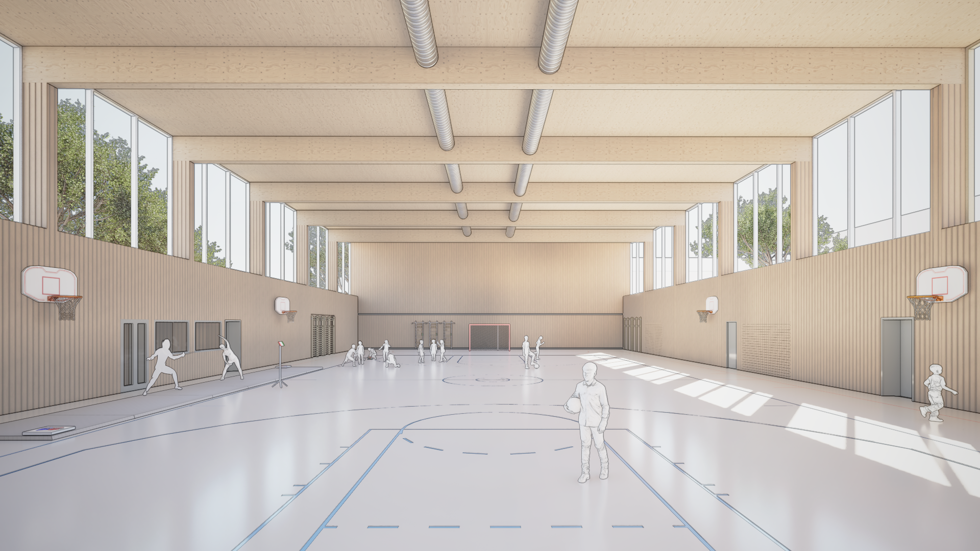 NEUBAU ZWEI-FACH-SPORTHALLE UND MENSA